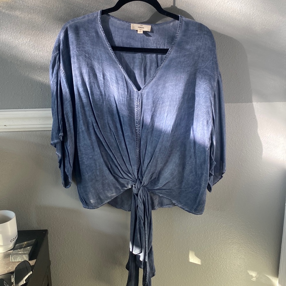Jean v-neck blouse  #264